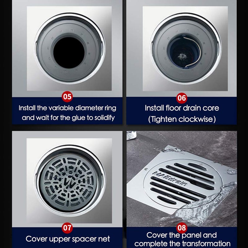 Slaige Shower Floor Drain Backflow Preventer One Way Drain Valve Sewer Core Magnetic Drainage Insert Drain Plug Oversized(2-3.9in hole) (Suitable for Tube Depth 2.56-4.13in) (Caliber 2-3.9in,Depth 4.13in) - Image 5